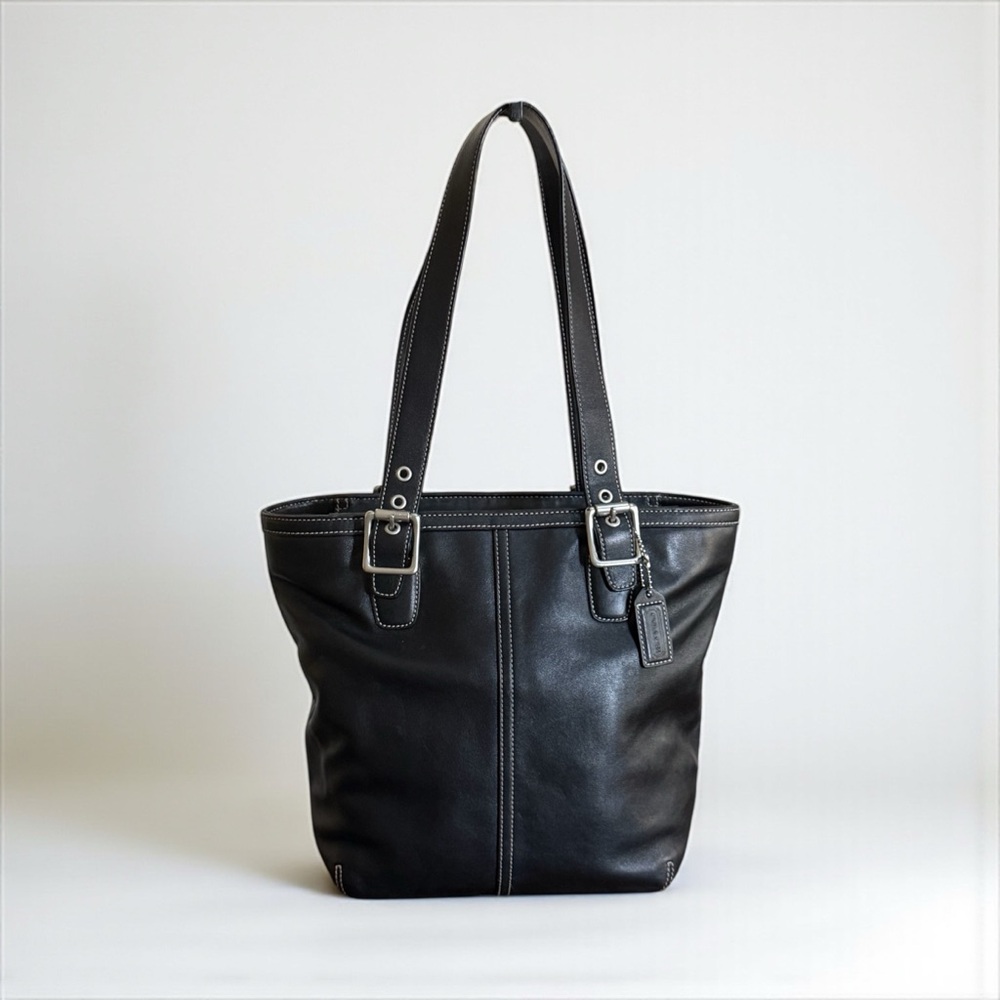 Authentic Coach Hampton Black Leather Tote Bag! - Picture 13 of 16